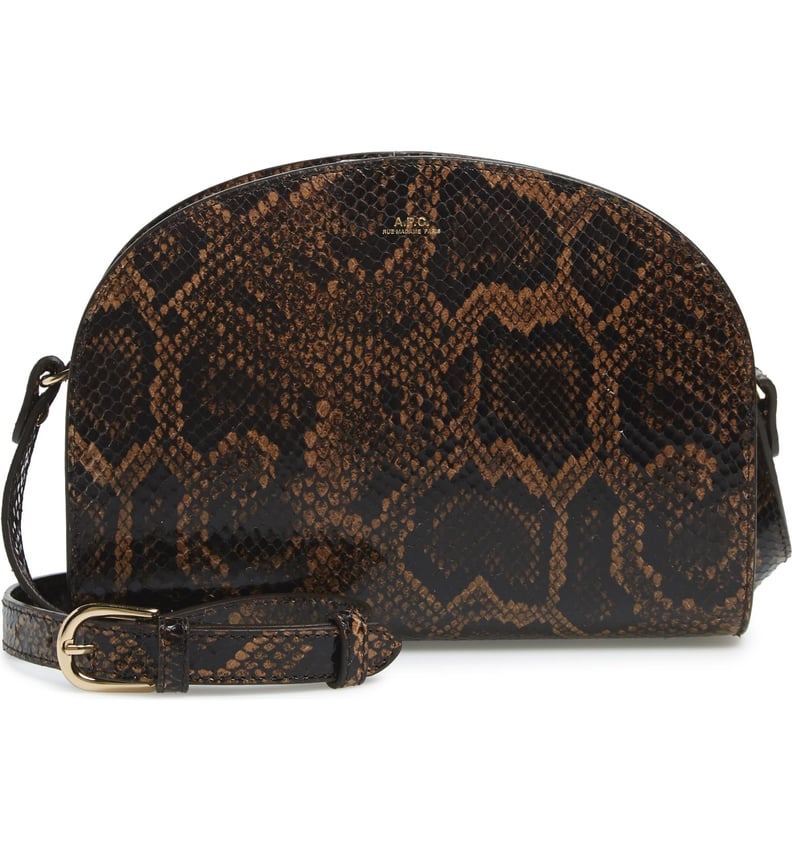 A.P.C. Demi Lune Python Embossed Leather Crossbody Bag