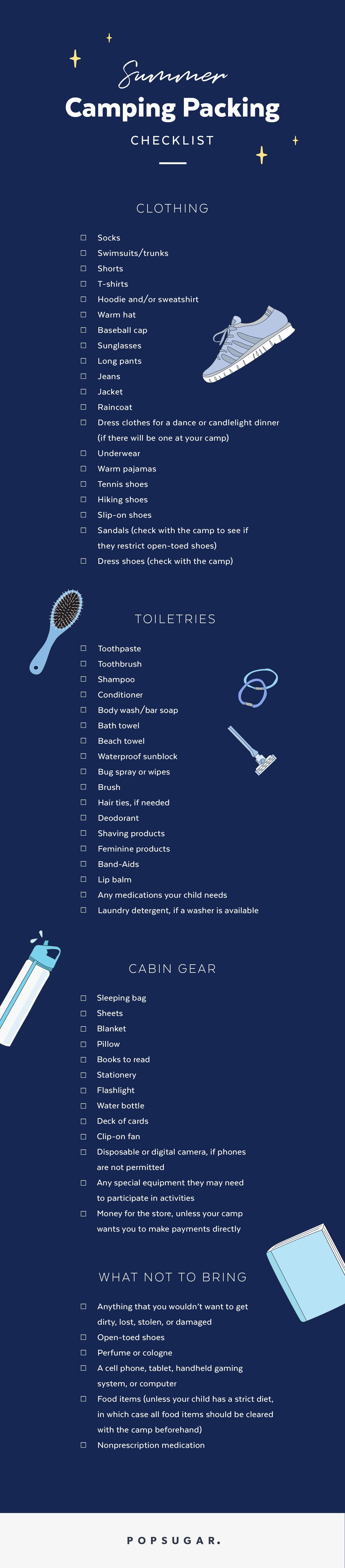 Summer Camp Checklist For Kids Popsugar Family