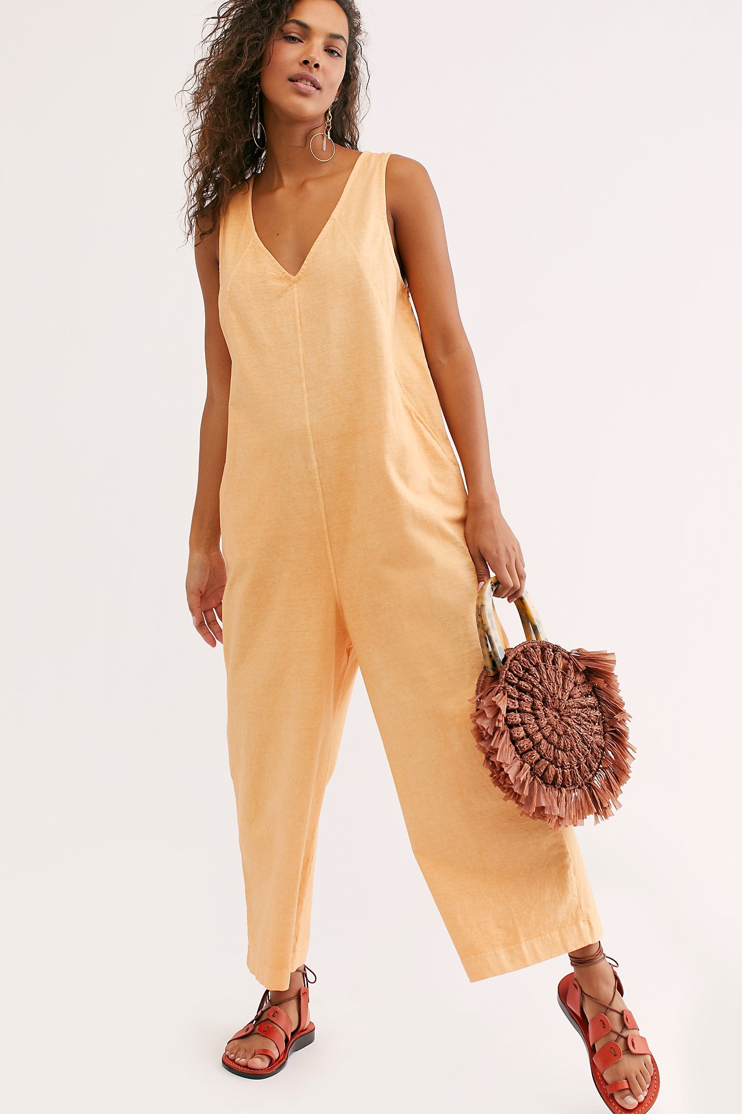 Free people orange jumpsuit new arrivals