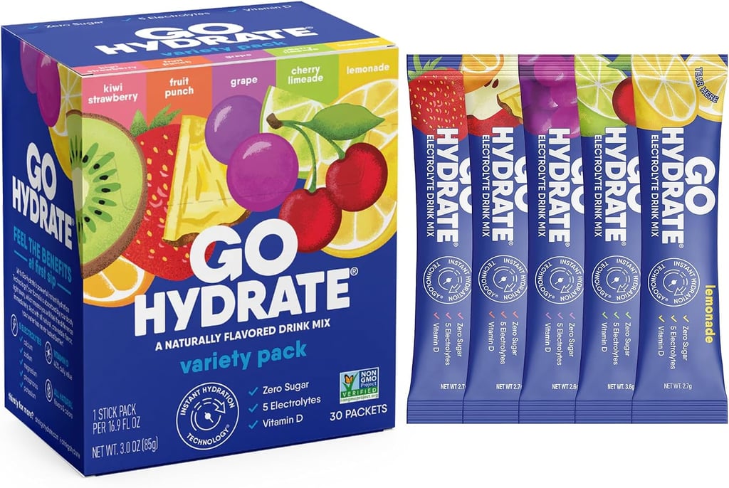 GoHydrate Electrolyte Powder Packets ($30, originally $40)
Adding extra electrolytes to your beverage of choice is a foolproof way to stay hydrated. These GoHydrate packets are easy to throw in your bag on the go and they're sugar free to support your health goals.