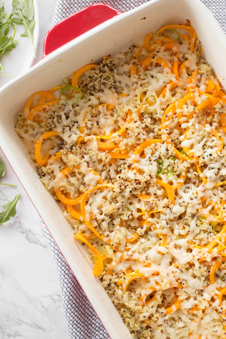 Spiralized Butternut Squash and Leek Quinoa Bake