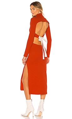 L'Academie The Alana Midi Dress in Red