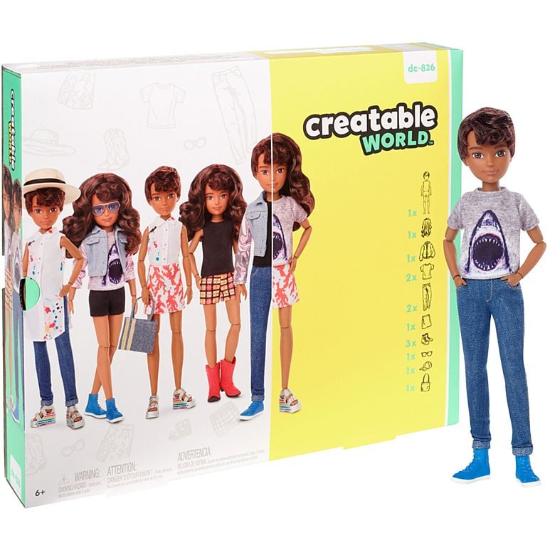 Creatable World Deluxe Character Kit Customizable Doll, Brunette Wavy Hair
