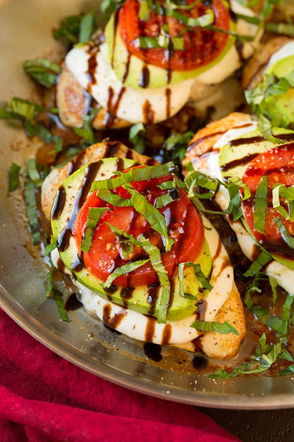 Avocado Caprese Skillet Chicken