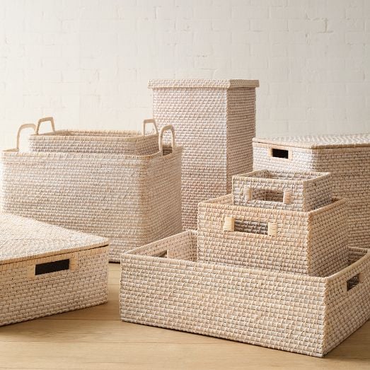 West Elm Modern Weave Rattan Basket