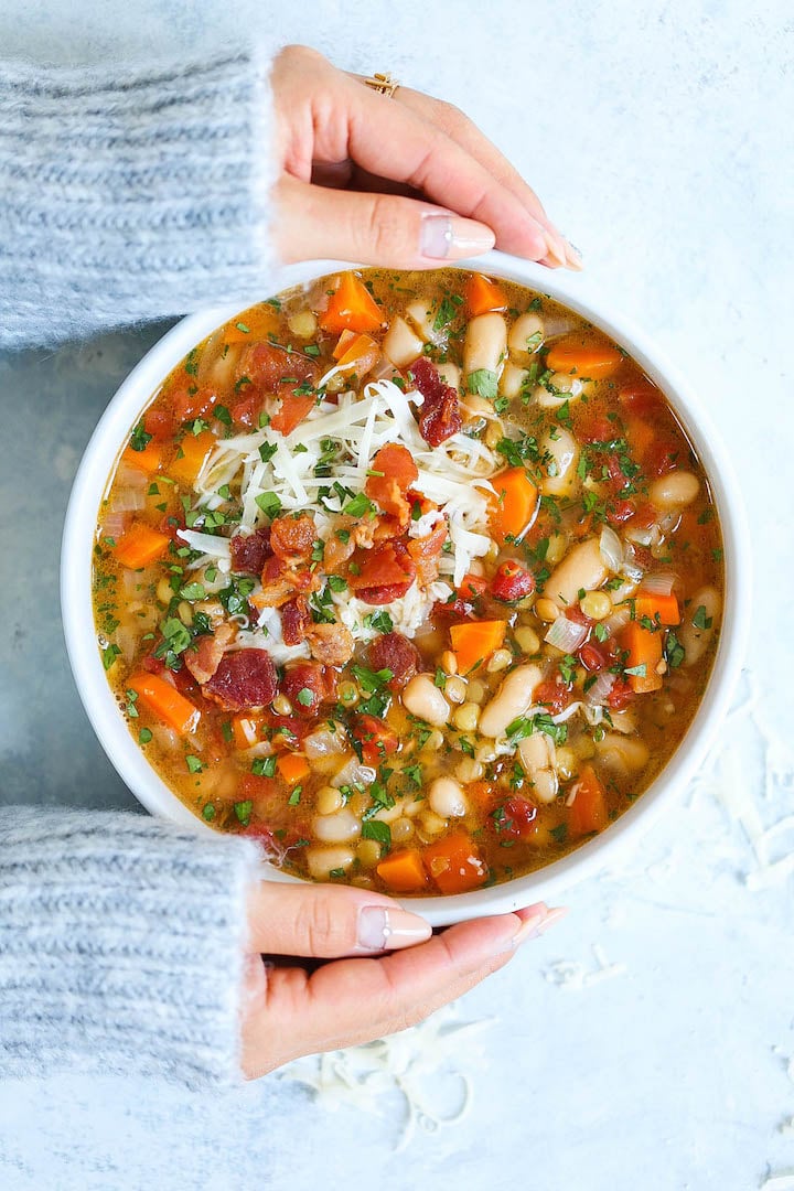 Hearty Lentil and White Bean Soup