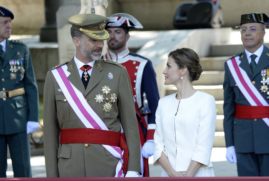 The couple only has eyes for each other at the Armed Forces Day Ceremony.