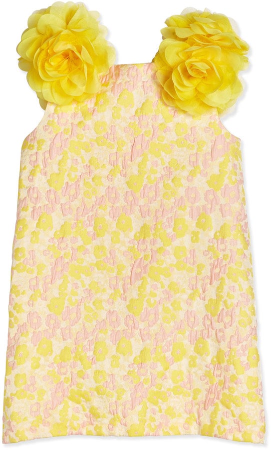 Sleeveless Floral Jacquard Shift Dress