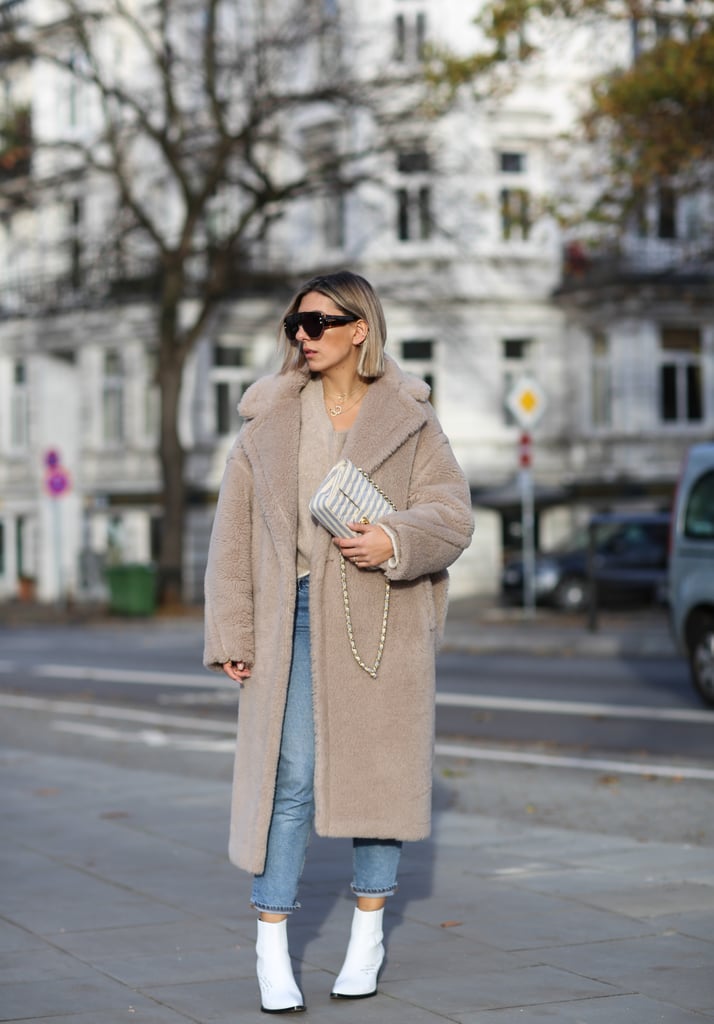 A Longline Teddy Coat and White Boots Once More