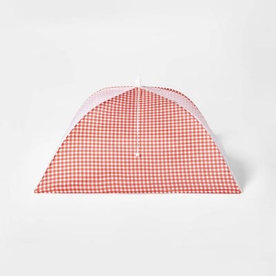 Gingham Print Food Tent Red