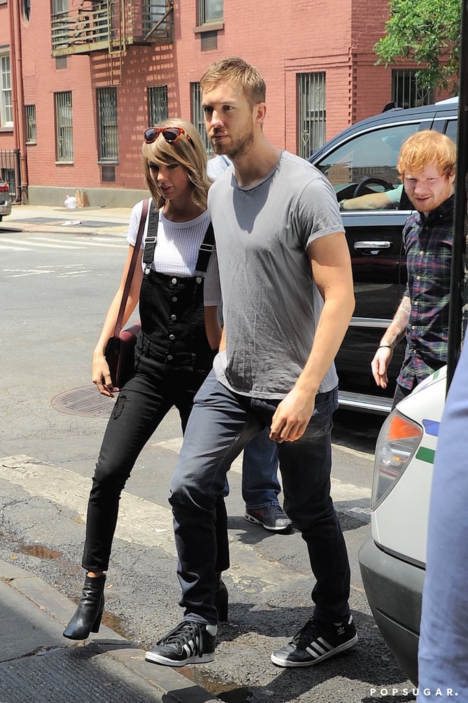 The pair walked hand in hand beside Ed Sheeran when the group had a lunch date together in NYC in late May.