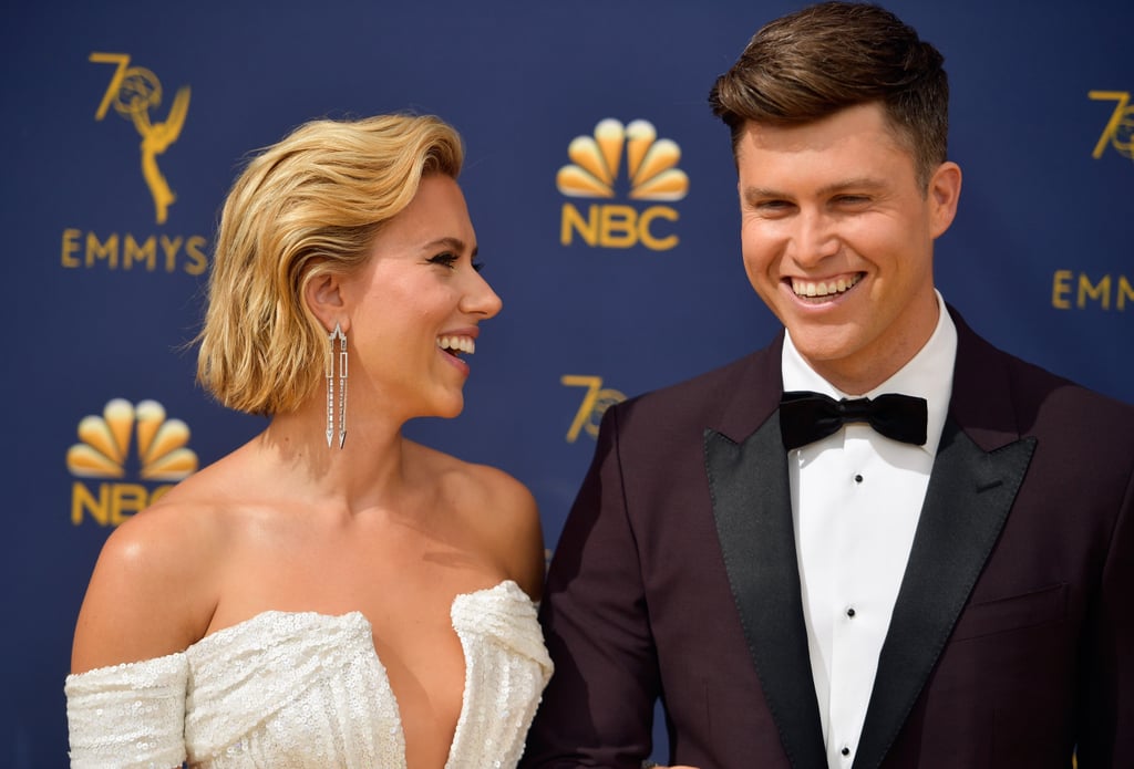 Scarlett Johansson and Colin Jost at the 2018 Emmys