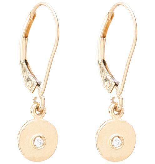 Helen Ficalora Dangle Disk Earrings With Diamond