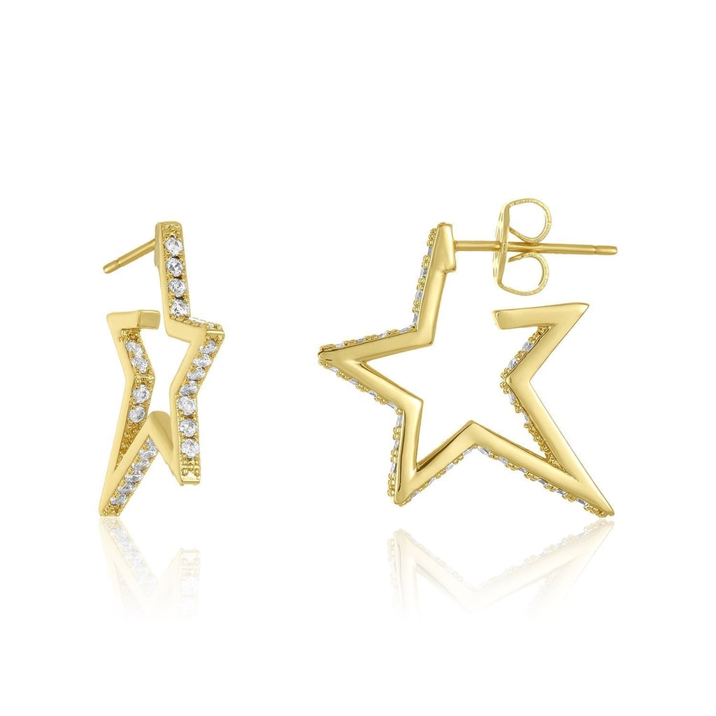 Melinda Maria Caroline Pave Star Huggie Earrings