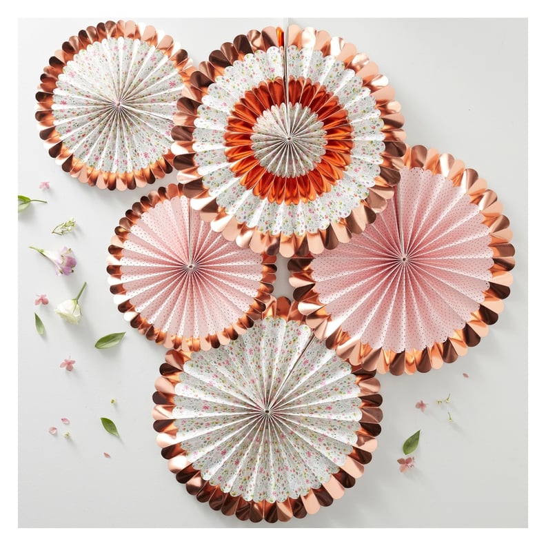 Ginger Ray Rose Gold Foiled Floral Fan