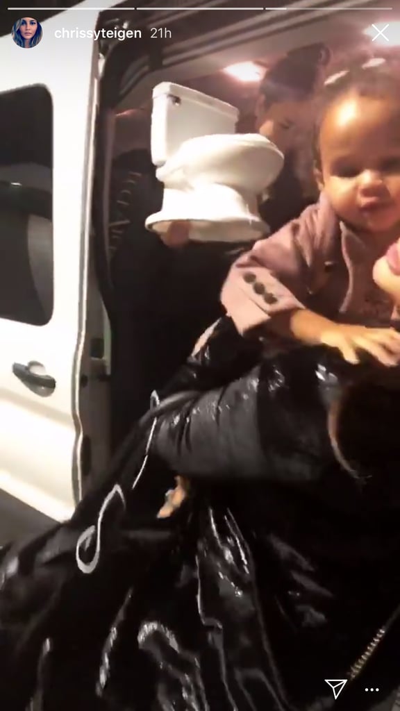 Chrissy Teigen Carries Potty Training Toilet on Tour