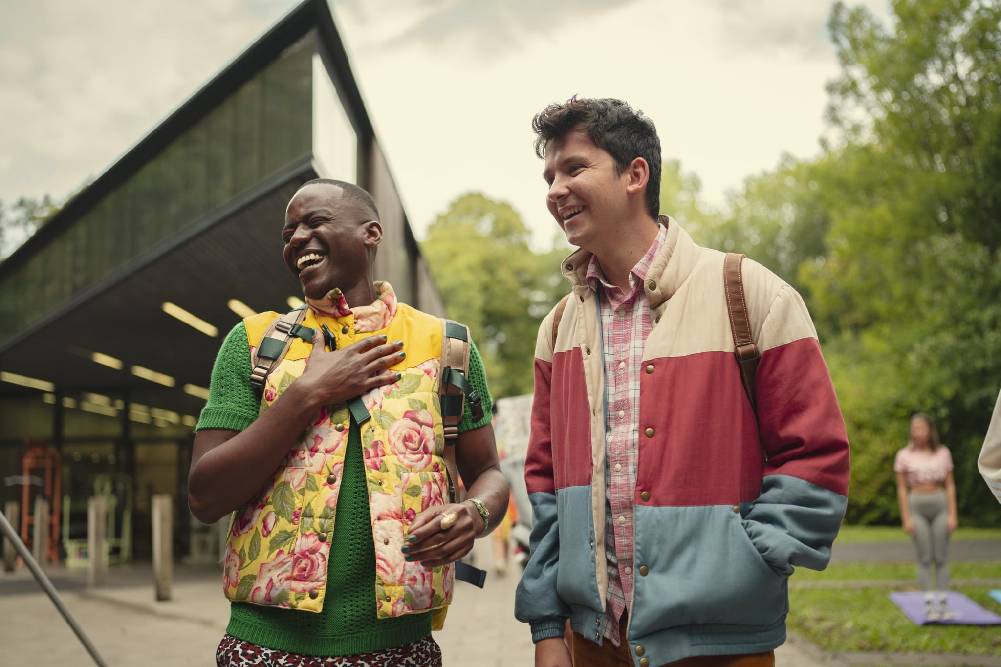 Sex Education Season 4 (L to R) Asa Butterfield as Otis Milburn and Ncuti Gatwa as Eric Effiong in Sex Education Season 4. Cr. Thomas Wood/Netflix © 2023 - WSP08154.arw