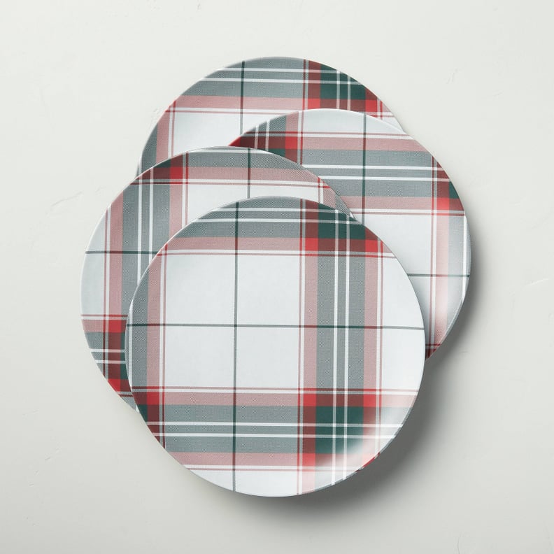 Holiday Plaid Melamine Salad Plate