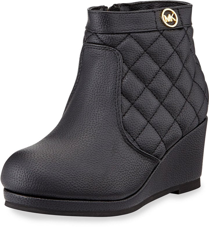 MICHAEL Michael Kors Cate Quilted Faux-Leather Wedge Bootie ($69)