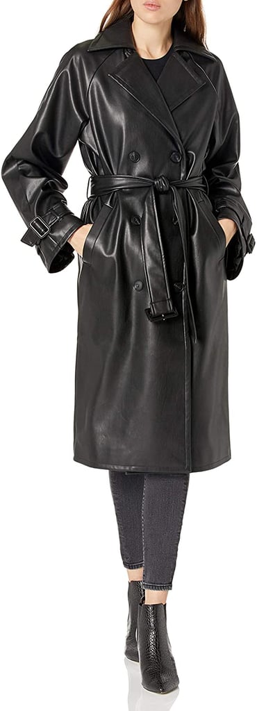 A Sleek Finishing Touch: The Drop @lisadnyc Faux-Leather Long Trench Coat