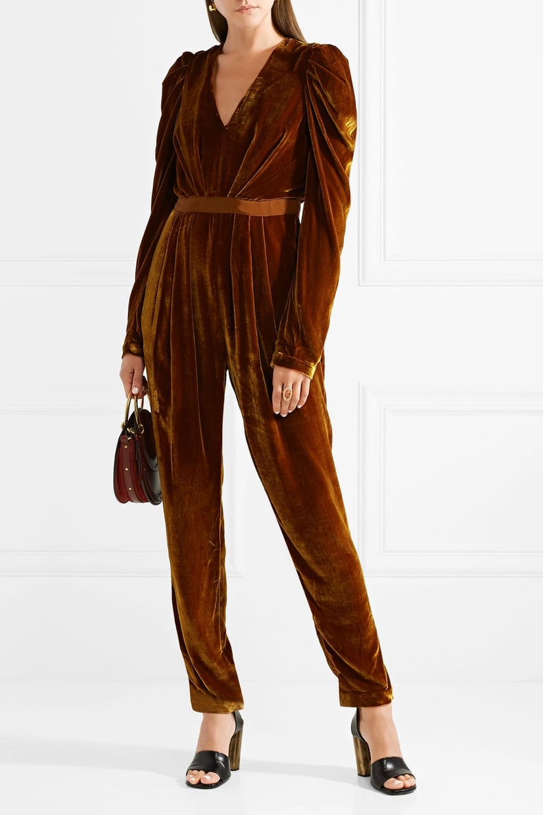 Ulla Johnson Sabine Ruffled Velvet Jumpsuit