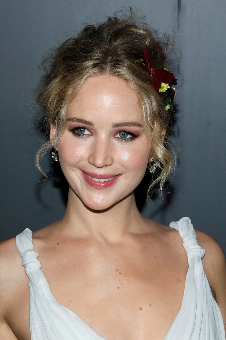 Jennifer Lawrence Wears Flowers in Her Hair