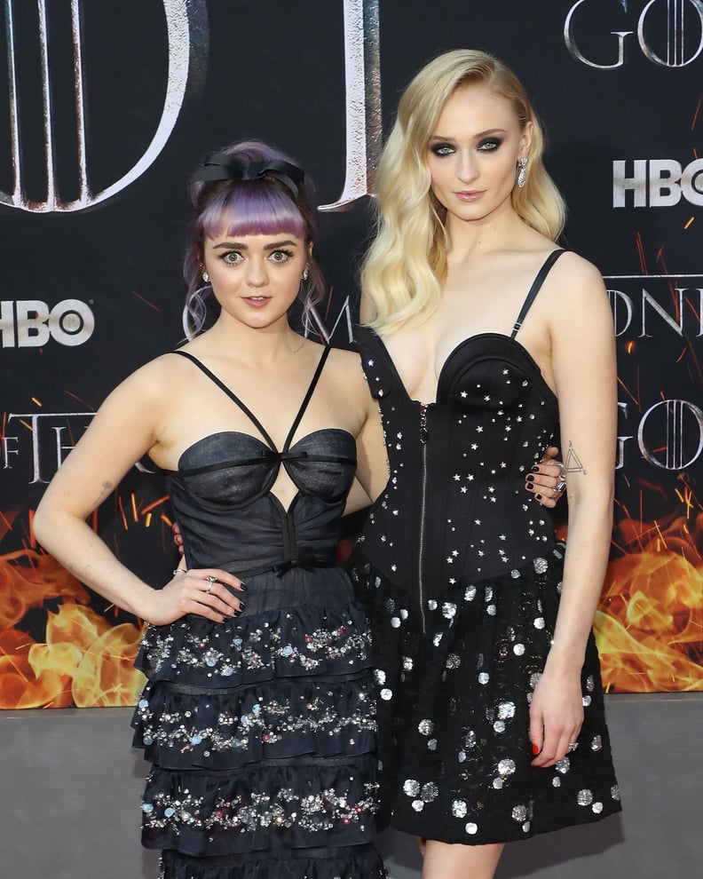 Maisie Williams and Sophie Turner's Dark Eye Makeup and Nude Lip