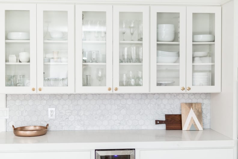 Before: Kitchen Cabinet Peonies