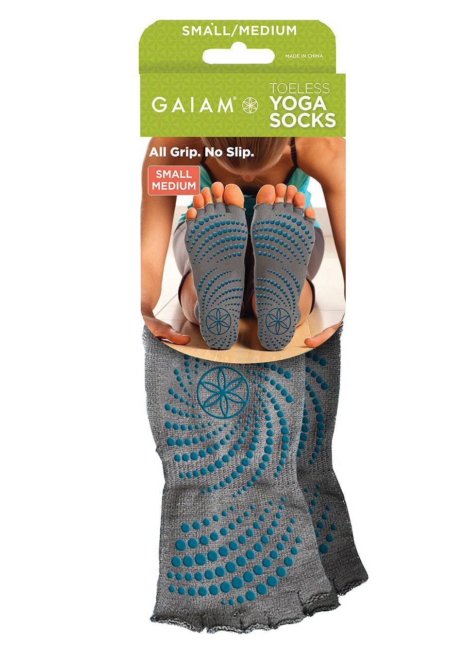 gaiam toeless yoga socks