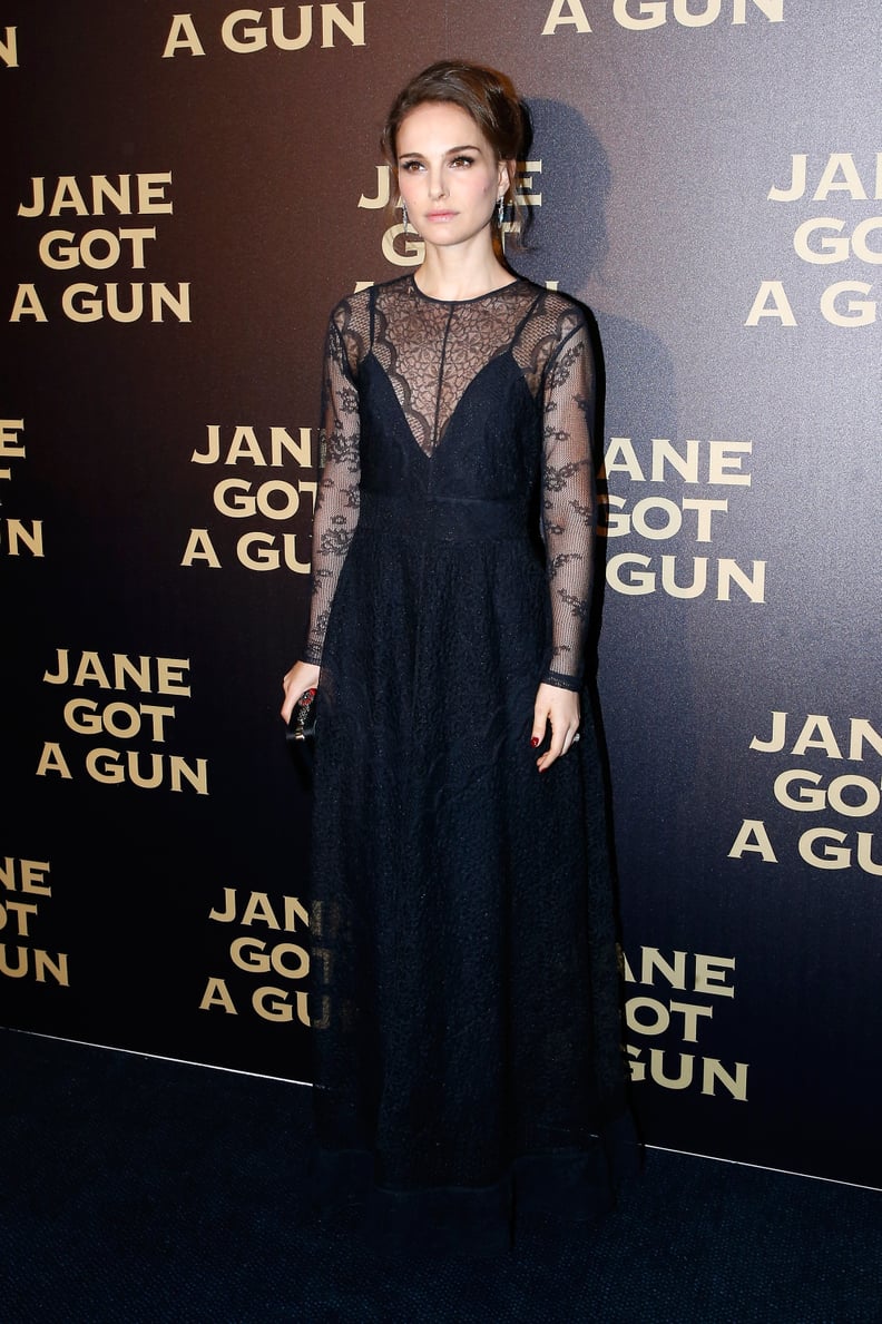 Natalie Portman in Dior Black Lace Gown | January 2016 | PS Fashion