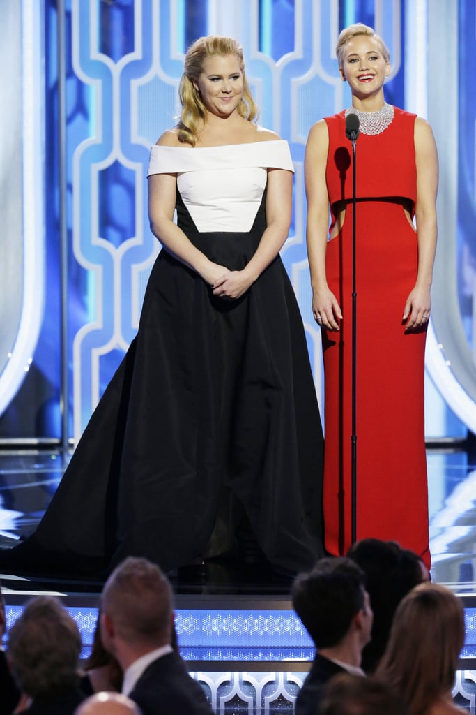 Jennifer Lawrence Amy Schumer at Golden Globe Awards 2016
