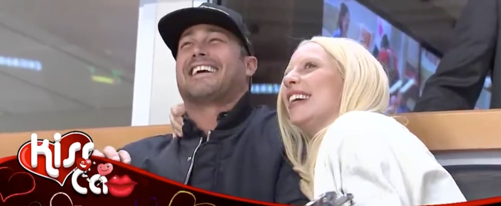 Lady Gaga and Taylor Kinney on the Blackhawks Kiss Cam 2016