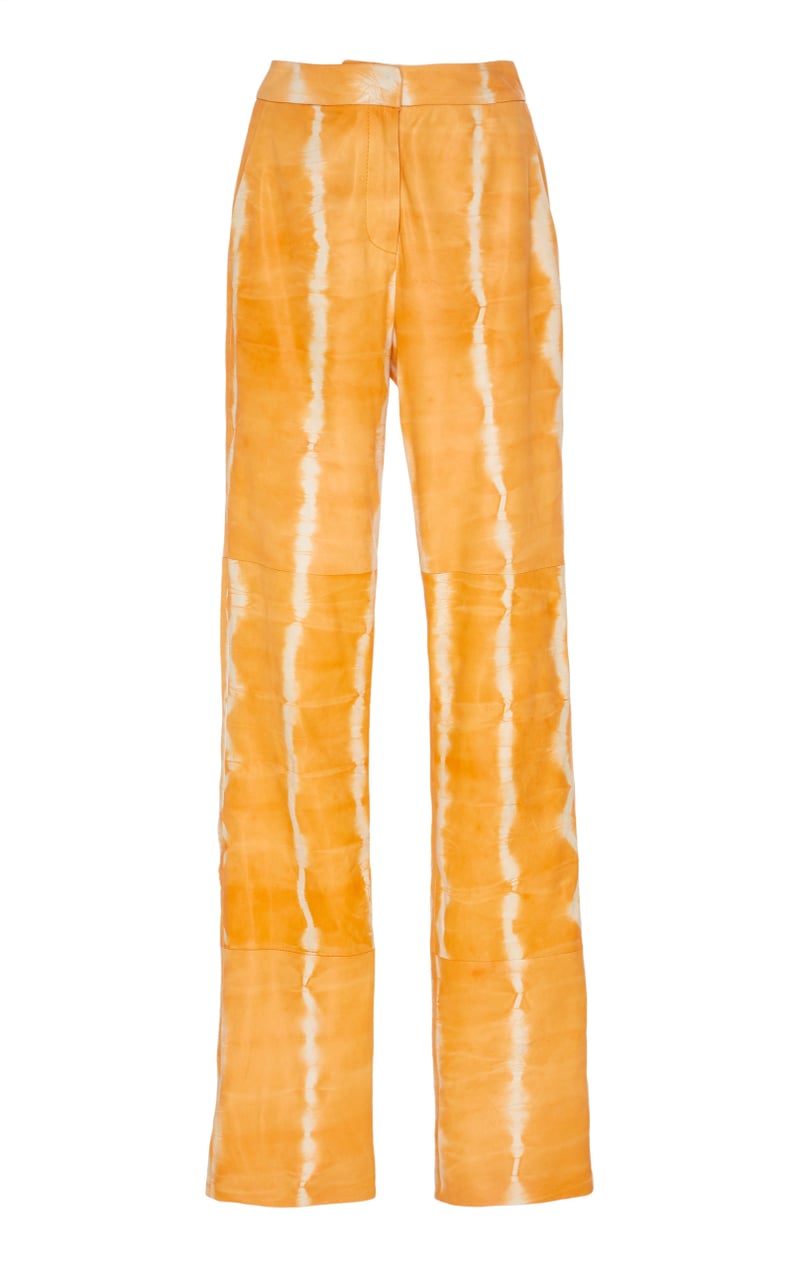 Sally LaPointe Tie-Dye Printed Leather Trousers