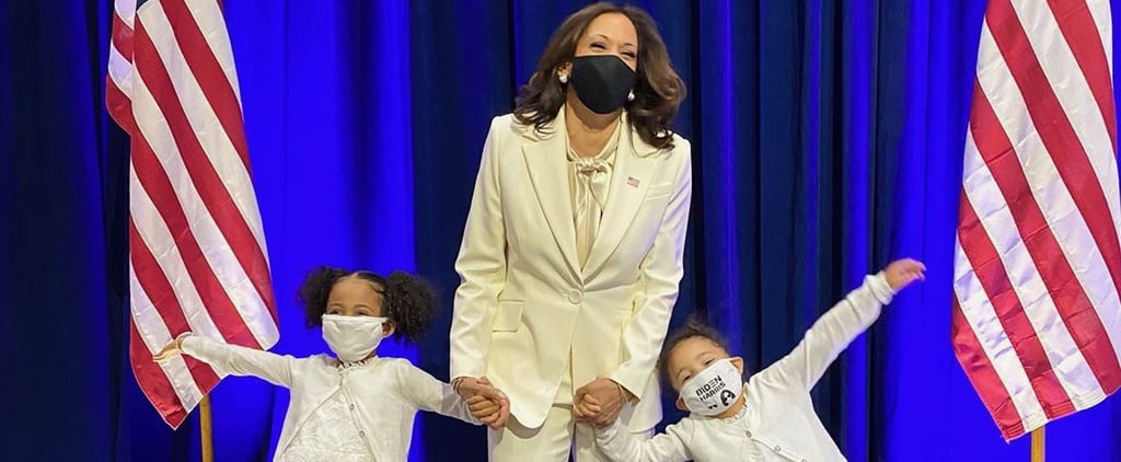I'm Emotional Seeing Kamala Harris's Nieces Match Her Meaningful All-White Victory Look