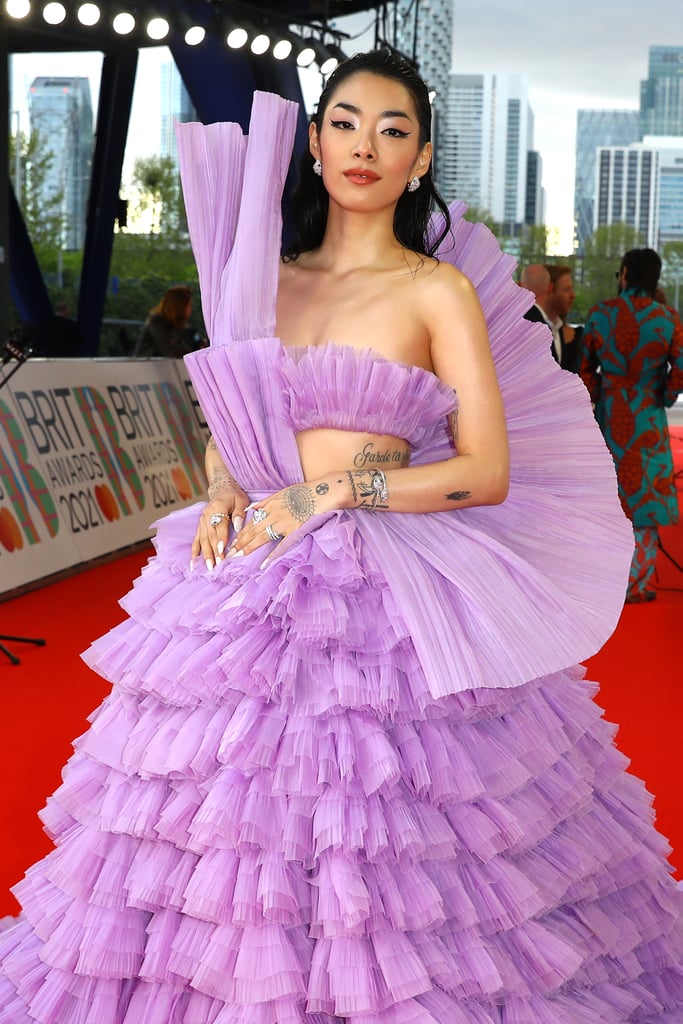 See Rina Sawayama's Purple Dress at the 2021 BRIT Awards