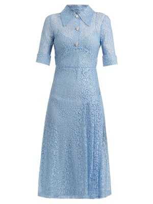 Alessandra Rich Sable Nurse Floral-Lace Dress