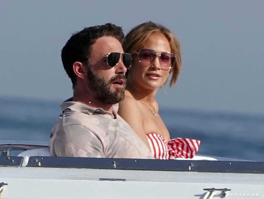 J Lo Wears a Red-and-White Bikini Top With Ben Affleck