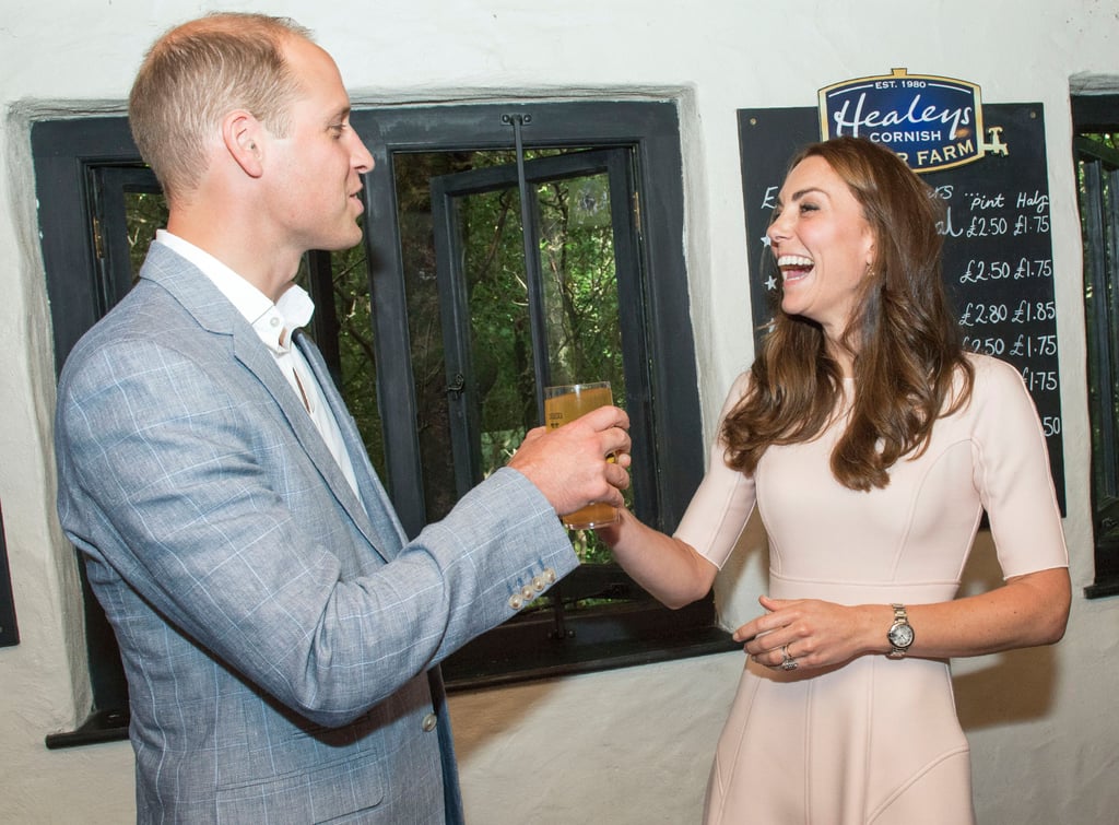 Kate Middleton and Prince William Drinking