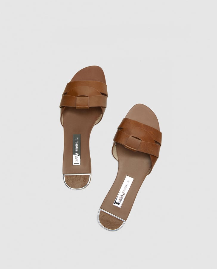 Zara leather sale crossover sandals