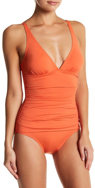 Tommy Bahama Ruched Triangle Top One-Piece Swimsuit