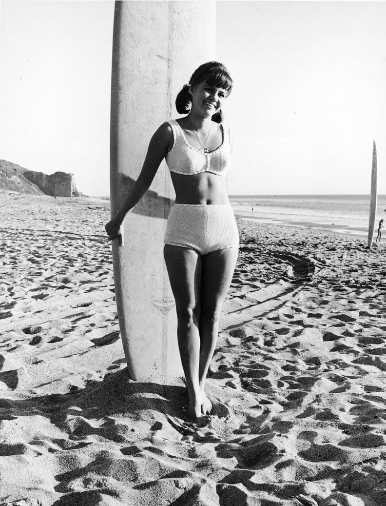 Portrait of Rita Hayworth posed with Swimwear in the Swimming Pool