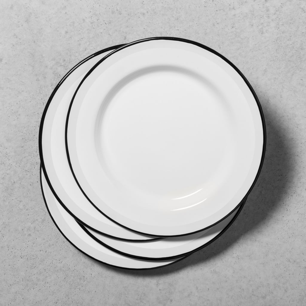This Enamel Dinner Plate Set ($20) looks just as good as the china you're using indoors.