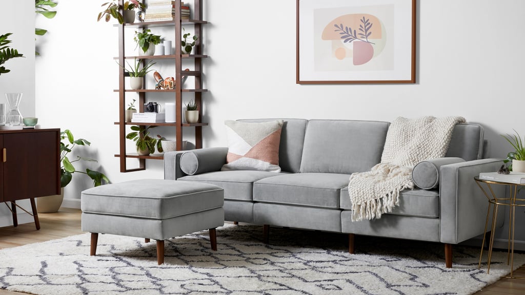 Burrow Nomad Velvet Sofa With Ottoman