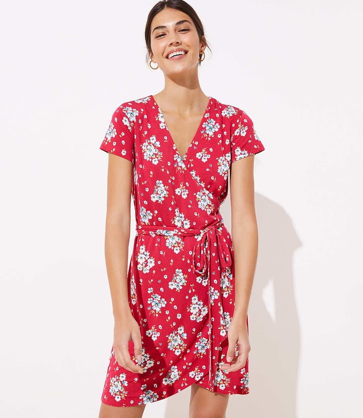 Loft red wrap hotsell dress