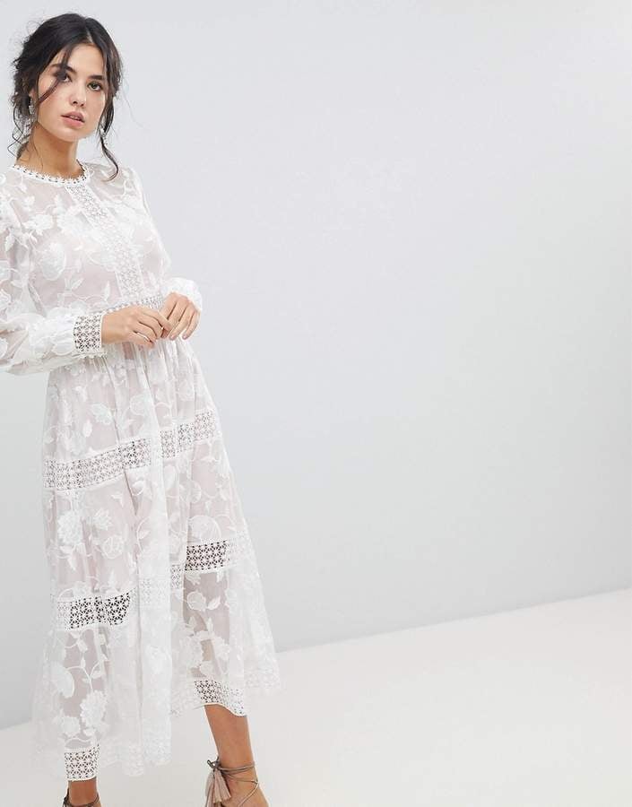 Forever New Floral Organza Sheer Midaxi Dress