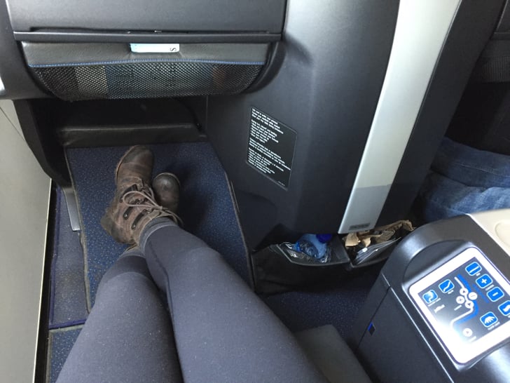 Here's a look at the spacious legroom with the seat in an upright