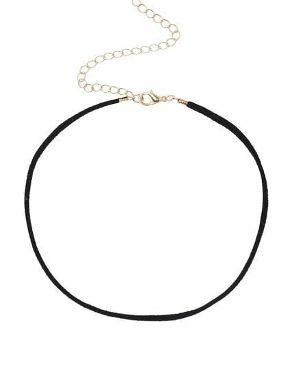 Romwe Black Velvet Choker Necklace