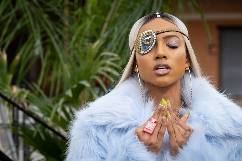 CLAWS, Karrueche Tran in 'Muscle & Flow', (Season 3, ep. 302, aired June 16, 2019). photo: Patti Perret / TNT / courtesy Everett Collection