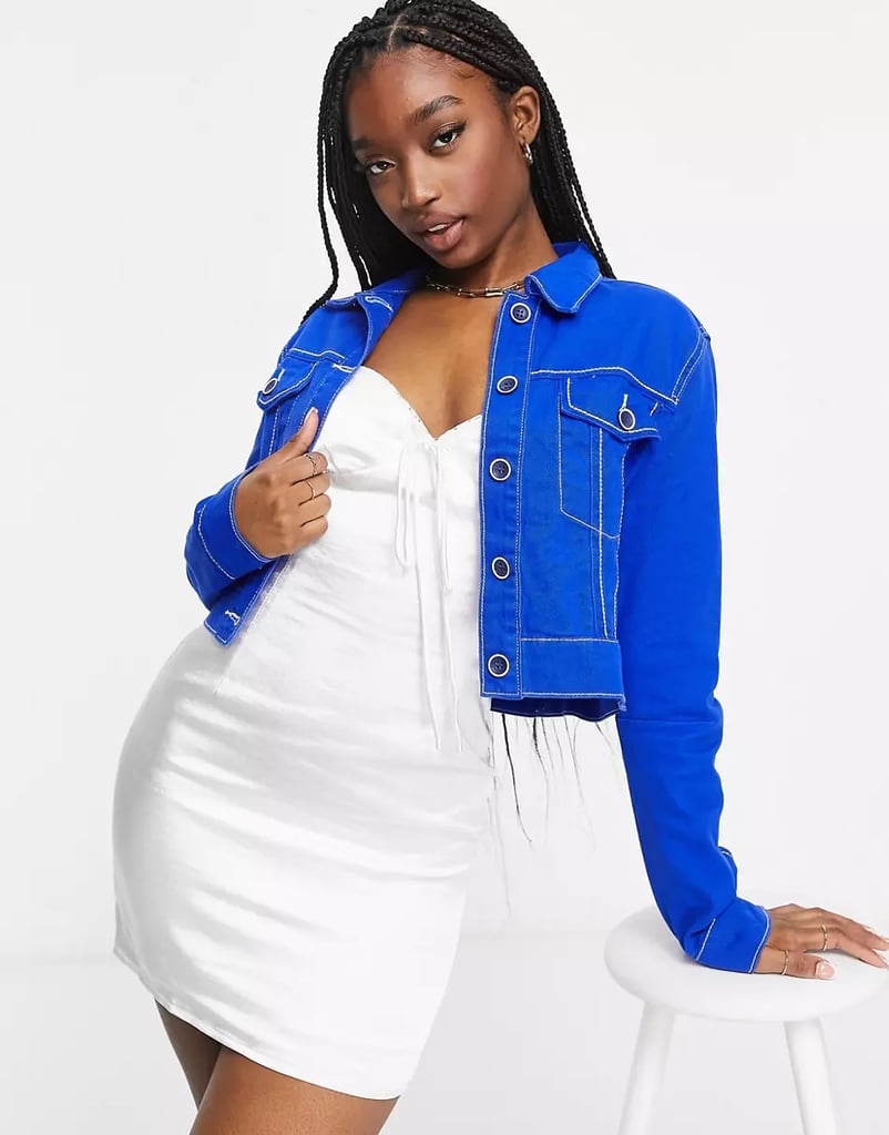 Electric blue cheap denim jacket