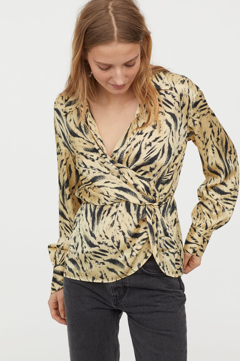H&M Wrapover Blouse With Collar